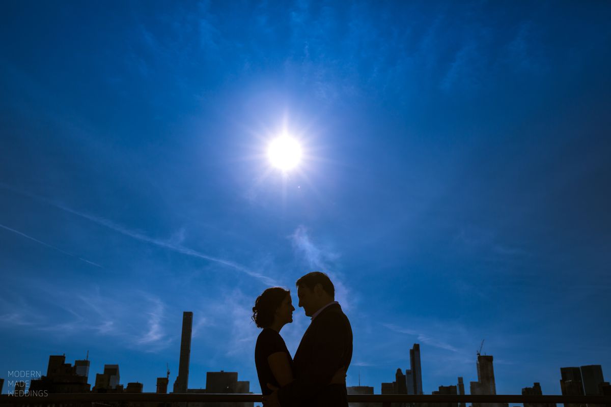 met rooftop engagement session