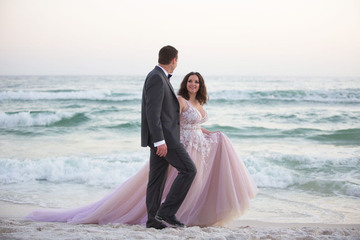 blush pink wedding gown